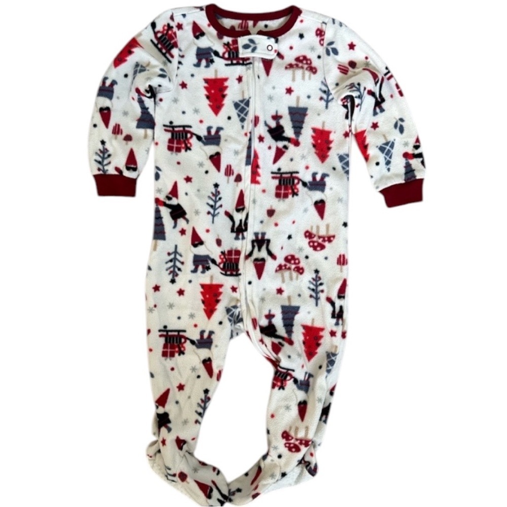 Jingles + Joy Christmas Zip Footie One-Piece Pajamas Size 12-18 Months Baby